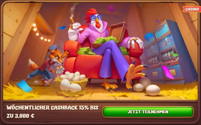 Roostino Casino Wöchentliches Cashback
