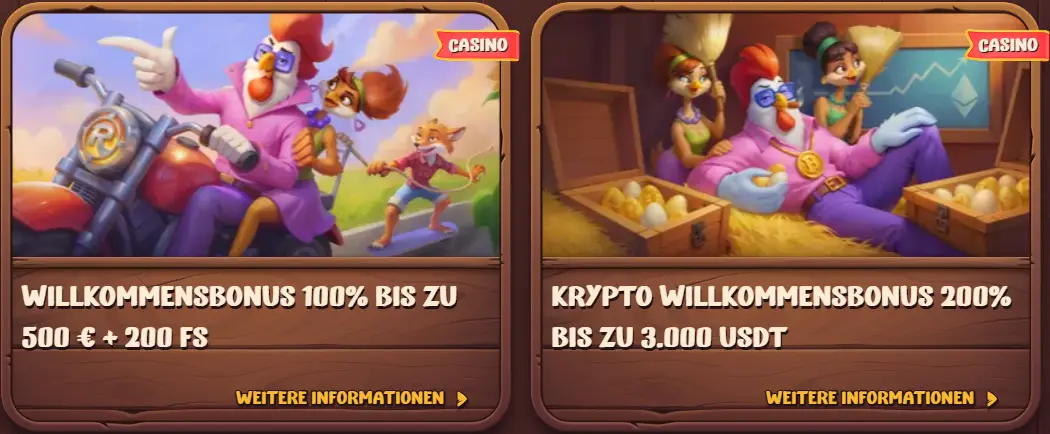 Roostino Casino Willkommensboni